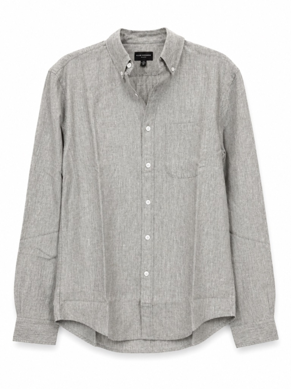 NWT Club Monaco Slim Fit Linen Button Down Shirt Light Grey Size Small